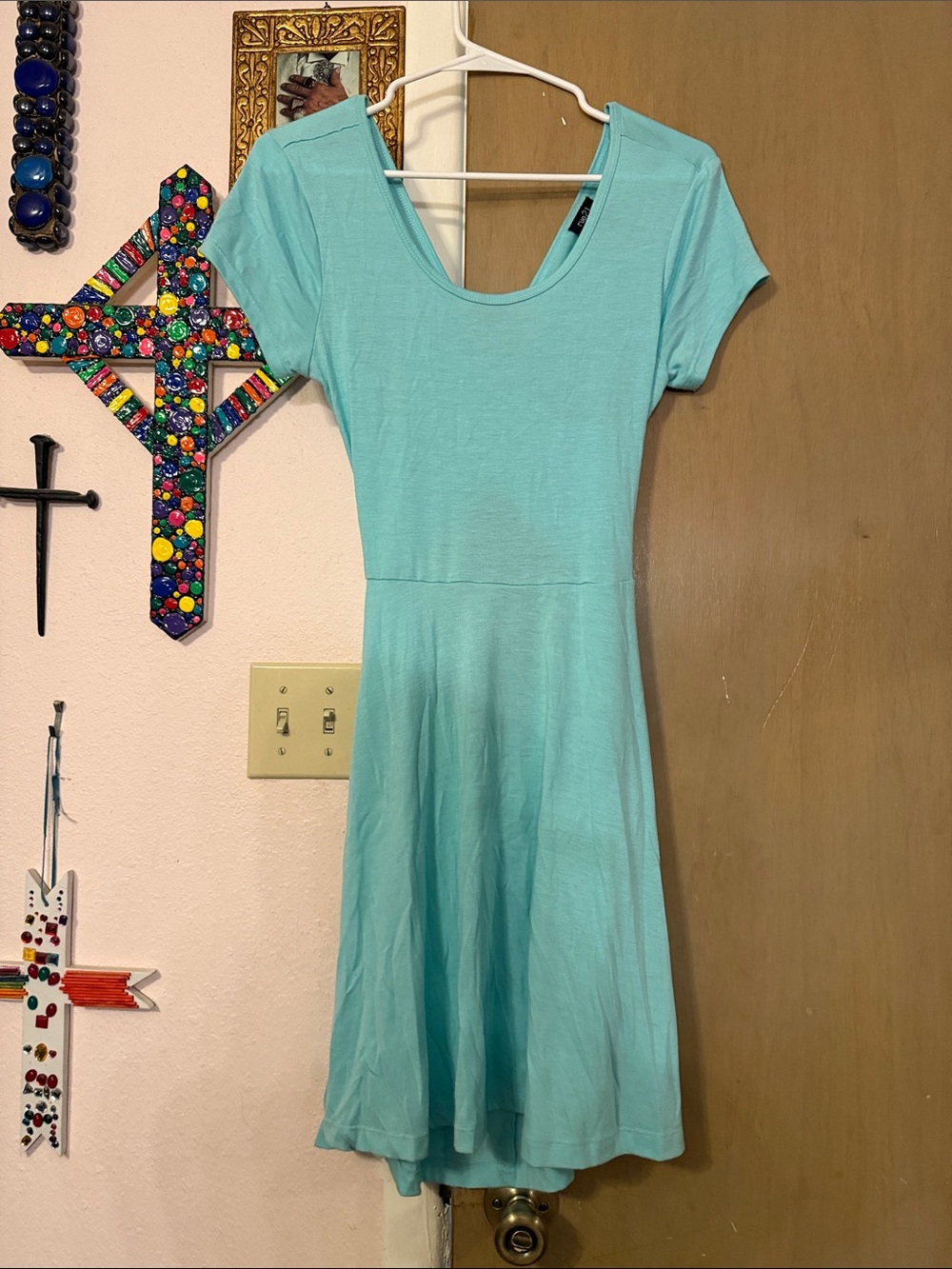 Rue21 Aqua Scoop Neck A-Line Dress